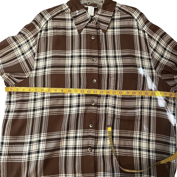 Jones New York Sport Tunic Blouse Brown Plaid Size 22W Long Sleeve NWT R… - Picture 2 of 6
